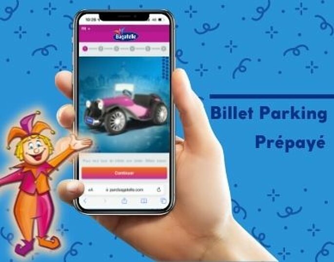 Photo de l'actualité Billet Parking Pré-payé, montrant une main tenant un téléphone qui achète son billet parking en ligne