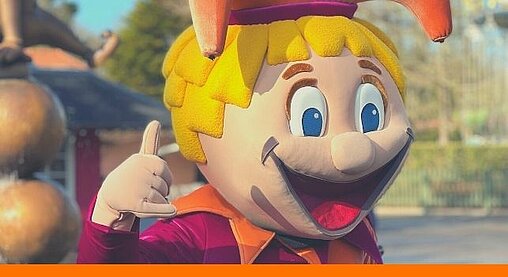 Photo de Baggy, la mascotte du parc Bagatelle pour illustrer la catégorie Billets Baggy