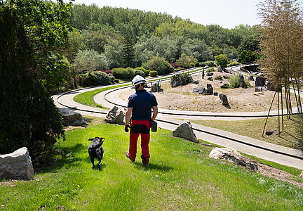 ENTRAINEMENT DE CHIENS DE RECHERCHE AU PARC BAGATELLE